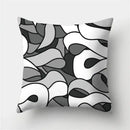 Modern black white & gold geometric stripes pillowcase living room by Decorbites