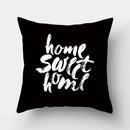 Modern black white & gold geometric stripes pillowcase living room by Decorbites