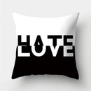 Modern black white & gold geometric stripes pillowcase living room by Decorbites