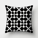 Modern black white & gold geometric stripes pillowcase living room by Decorbites