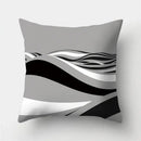 Modern black white & gold geometric stripes pillowcase living room by Decorbites