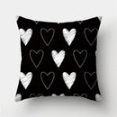 Modern black white & gold geometric stripes pillowcase living room by Decorbites