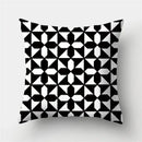 Modern black white & gold geometric stripes pillowcase living room by Decorbites