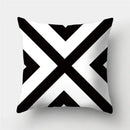 Modern black white & gold geometric stripes pillowcase living room by Decorbites