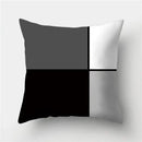 Modern black white & gold geometric stripes pillowcase living room by Decorbites