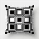 Modern black white & gold geometric stripes pillowcase living room by Decorbites