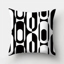 Modern black white & gold geometric stripes pillowcase living room by Decorbites