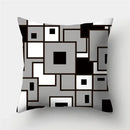 Modern black white & gold geometric stripes pillowcase living room by Decorbites