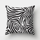 Modern black white & gold geometric stripes pillowcase living room by Decorbites