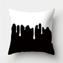 Modern black white & gold geometric stripes pillowcase living room by Decorbites
