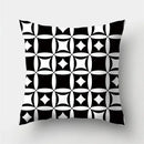 Modern black white & gold geometric stripes pillowcase living room by Decorbites