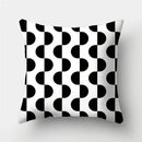 Modern black white & gold geometric stripes pillowcase living room by Decorbites