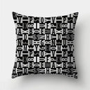 Modern black white & gold geometric stripes pillowcase living room by Decorbites