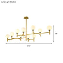 GobekUsa Modern 10-Head Orbit Chandelier Pendant, White Glass, Black/White/Gold, for Living Room Island Lighting