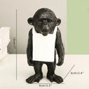 Modern black & white gorilla sculpture resin figurine living room decor by Decorbites