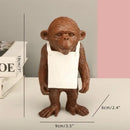 Modern black & white gorilla sculpture resin figurine living room decor by Decorbites