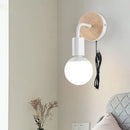 Modern black & white iron art wall light bedroom sconce by Decorbites