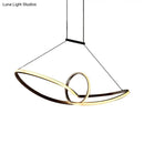GobekUsa Sleek Metal Island Pendant with LED Suspension Lighting in Black/White for Warm/White Light