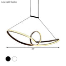 GobekUsa Sleek Metal Island Pendant with LED Suspension Lighting in Black/White for Warm/White Light