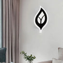 GobekUsa Modern LED Bedroom Sconce Light with Leaf Acrylic Shade - Black/White Wall Lamp in Warm/White Light