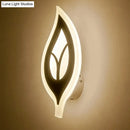 GobekUsa Modern LED Bedroom Sconce Light with Leaf Acrylic Shade - Black/White Wall Lamp in Warm/White Light