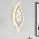 GobekUsa Modern LED Bedroom Sconce Light with Leaf Acrylic Shade - Black/White Wall Lamp in Warm/White Light