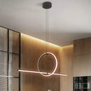 GobekUsa Black LED Ceiling Chandelier with Remote Control for Modern Minimalist Home Decor