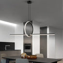 GobekUsa Black LED Ceiling Chandelier with Remote Control for Modern Minimalist Home Decor