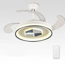 GobekUsa Invisible LED Chandelier Ceiling Fan: Modern Resin Décor, Circular Design, Hotel Living Room