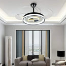 GobekUsa Invisible LED Chandelier Ceiling Fan: Modern Resin Décor, Circular Design, Hotel Living Room