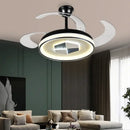 GobekUsa Invisible LED Chandelier Ceiling Fan: Modern Resin Décor, Circular Design, Hotel Living Room