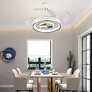 GobekUsa Invisible LED Chandelier Ceiling Fan: Modern Resin Décor, Circular Design, Hotel Living Room