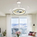 GobekUsa Invisible LED Chandelier Ceiling Fan: Modern Resin Décor, Circular Design, Hotel Living Room