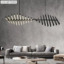 GobekUsa Modern LED Chandelier Lighting Nordic Loft Black White Hanging Pendant Light