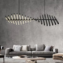 GobekUsa Modern LED Chandelier Lighting Nordic Loft Black White Hanging Pendant Light