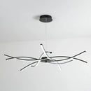 GobekUsa LED Floral Chandelier: Elegant Metallic Simplicity for Living Room Lighting
