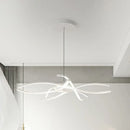 GobekUsa LED Floral Chandelier: Elegant Metallic Simplicity for Living Room Lighting