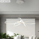 GobekUsa LED Floral Chandelier: Elegant Metallic Simplicity for Living Room Lighting