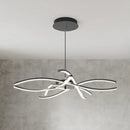 GobekUsa LED Floral Chandelier: Elegant Metallic Simplicity for Living Room Lighting