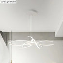GobekUsa LED Floral Chandelier: Elegant Metallic Simplicity for Living Room Lighting