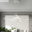 GobekUsa LED Floral Chandelier: Elegant Metallic Simplicity for Living Room Lighting