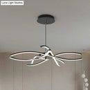 GobekUsa LED Floral Chandelier: Elegant Metallic Simplicity for Living Room Lighting