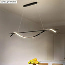 GobekUsa Contemporary Black LED Hanging Lamp for Restaurants - Simplicity Curved Design