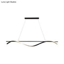 GobekUsa Contemporary Black LED Hanging Lamp for Restaurants - Simplicity Curved Design