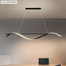 GobekUsa Contemporary Black LED Hanging Lamp for Restaurants - Simplicity Curved Design