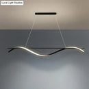 GobekUsa Contemporary Black LED Hanging Lamp for Restaurants - Simplicity Curved Design