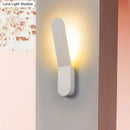 GobekUsa Bend Wall Washer Light - Black/White Nordic Metal Wall Sconce for Corridor - Oval Shape, Warm/White LED Lighting