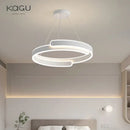 GobekUsa Black White LED Ring Chandelier Pendant Lights for Home Indoor Decor
