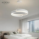 GobekUsa Black White LED Ring Chandelier Pendant Lights for Home Indoor Decor