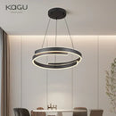 GobekUsa Black White LED Ring Chandelier Pendant Lights for Home Indoor Decor